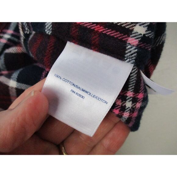 LL Bean Womens Scotch Plaid Flannel Shirt Size 16 Red Relaxed Fit Top 488594 - Picture 13 of 15